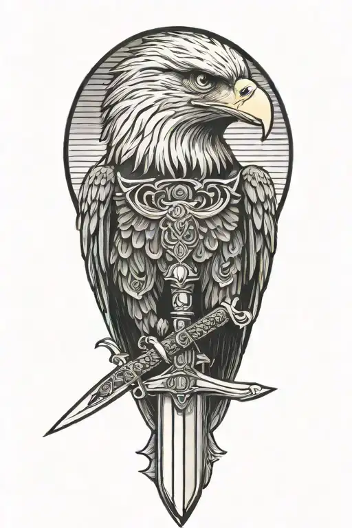 Bald Eagle With A Sword