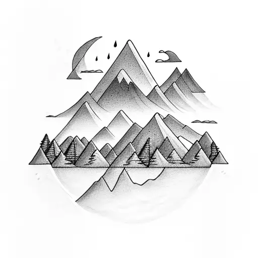 Simple Words River And Rain With A Simple Mountain