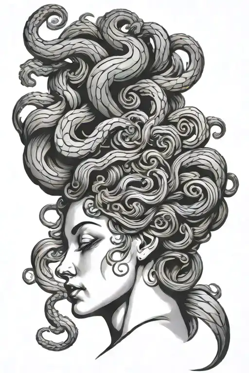 Medusa Side Profile Neck Up