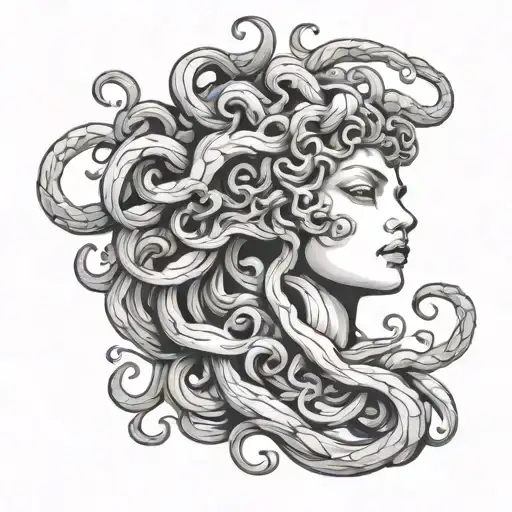 Sketch Style Medusa Head