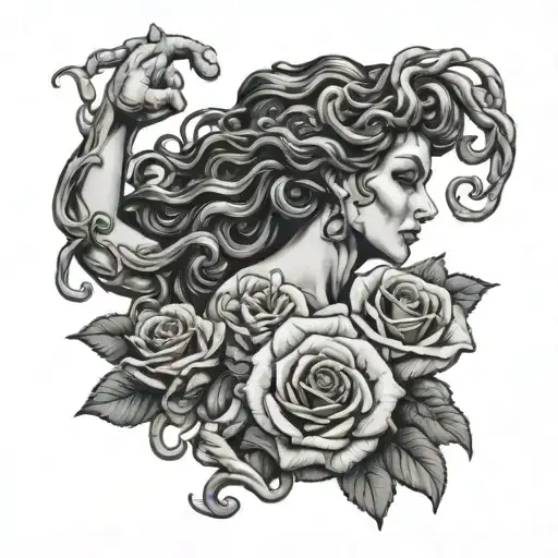 Medusa Holding A Rose