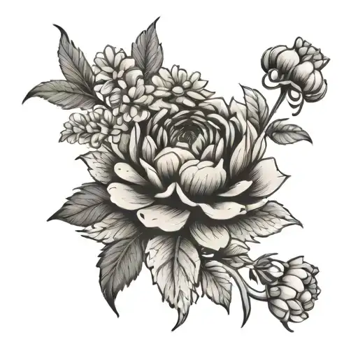 Hawthorne Rose And Chrysanthemum Bouquet