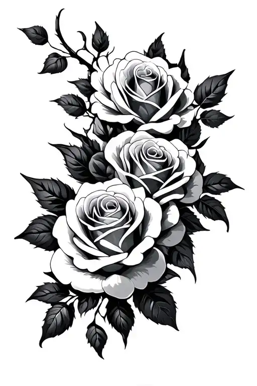 Roses Lines And Swirls Gothic Thin