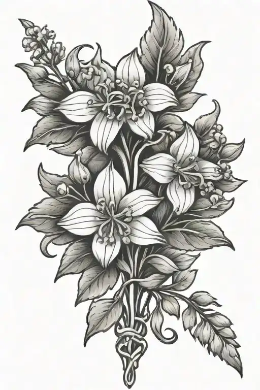 Celtic Pattern Tattoo Depicting Bluebells