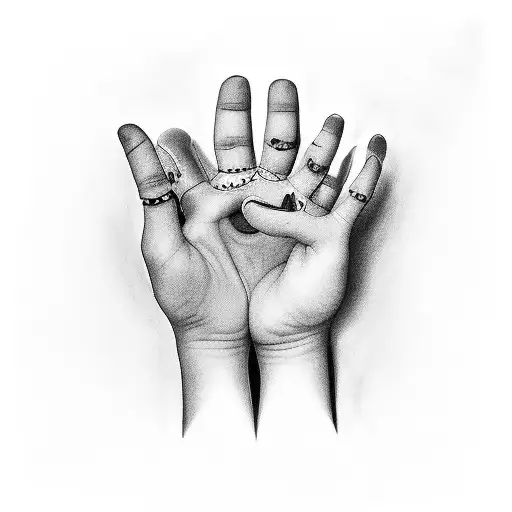 Baby Hand With Number 11-22 And Names Isabella Y Mathias