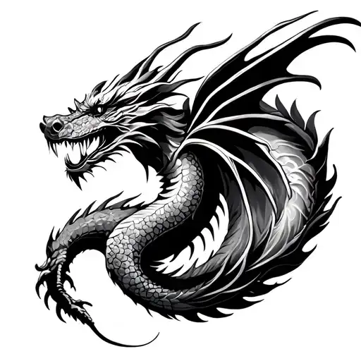 Dragon Flying Mandala Design Incorporating