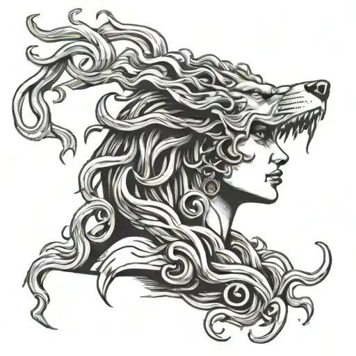 Medusa With Wolf Howling
