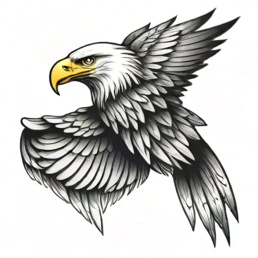 Patriotic Eagle Wing Over Shoulder