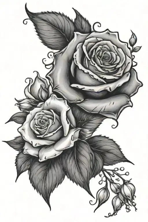 A Rose With Lily Of The Valley Flower Bouquet