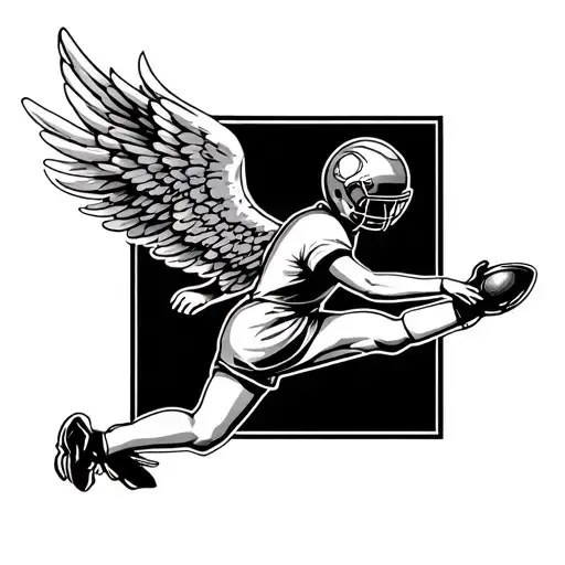 Angel Who Is Playing Football Dribbling