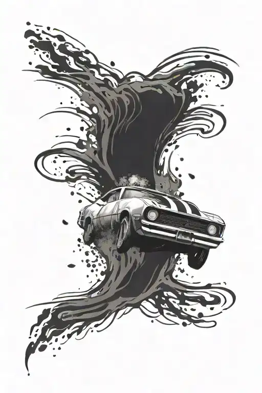 Camaro Dirt Track Car Throwing Mud