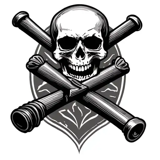 Skull Over Crossed Cannons