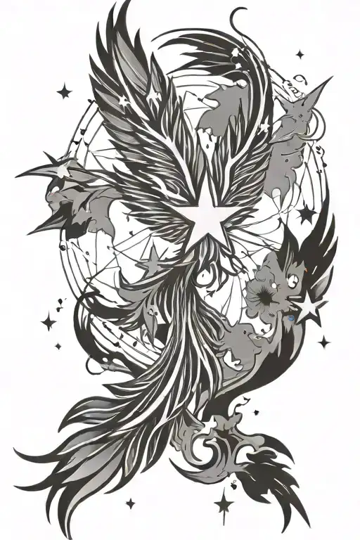 Phoenix Star Constellation Symbolisming Depression And Chaos And New Beginnings