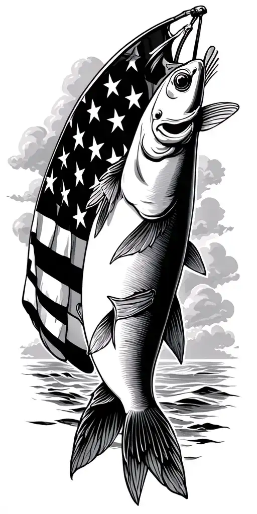 Offshore Fishing American Flag