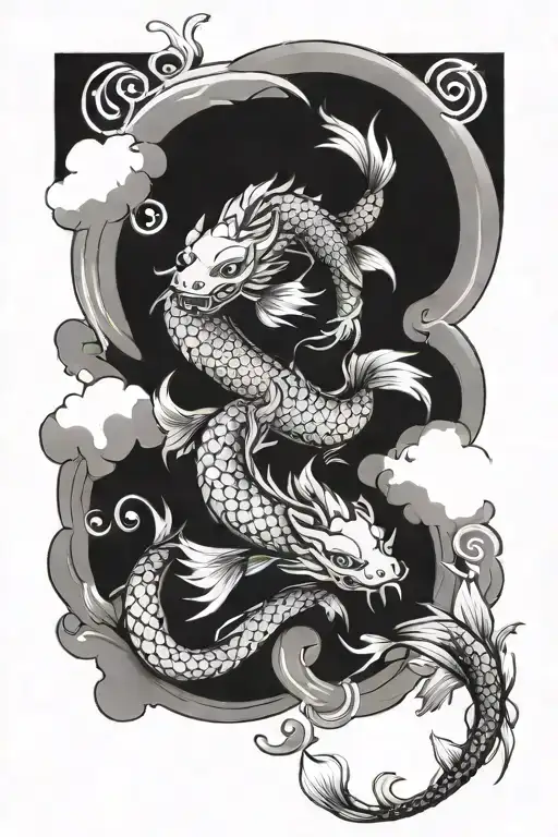 Japanese Dragon Leading 3 Japanese Koi Fish