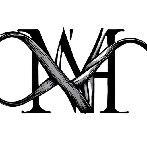 Infinity Symbol With The Initials M H Letter Inside