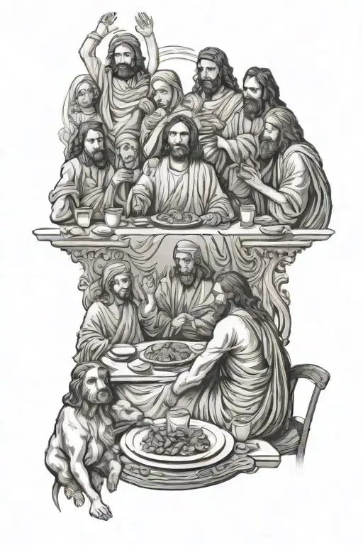 Last Supper And Jesus Blocking Bad Spirits