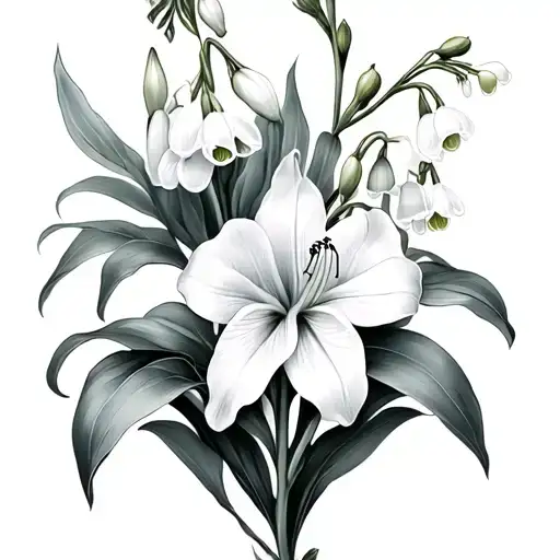 Lilly Of The Valley And Spider Lilly Flowers