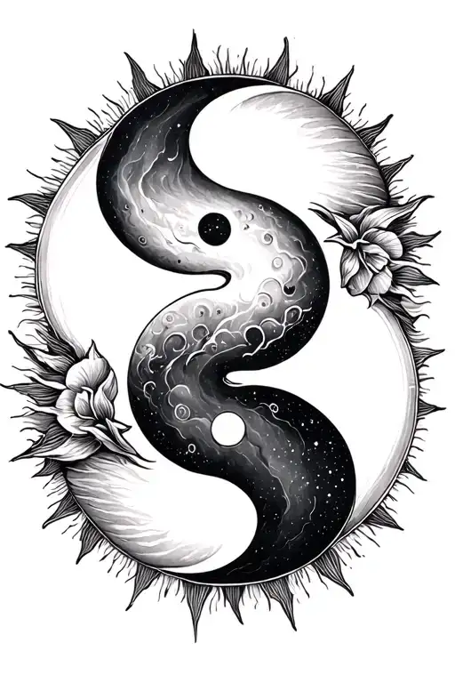 Yin Yang With The Sun And Moon