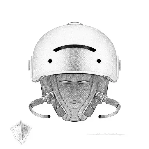 Portrait Of A Student Wearing A Helmet With Motorbike Elements