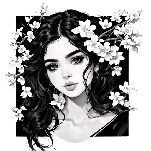 Janae With Japanese Cherry Blossom Tree