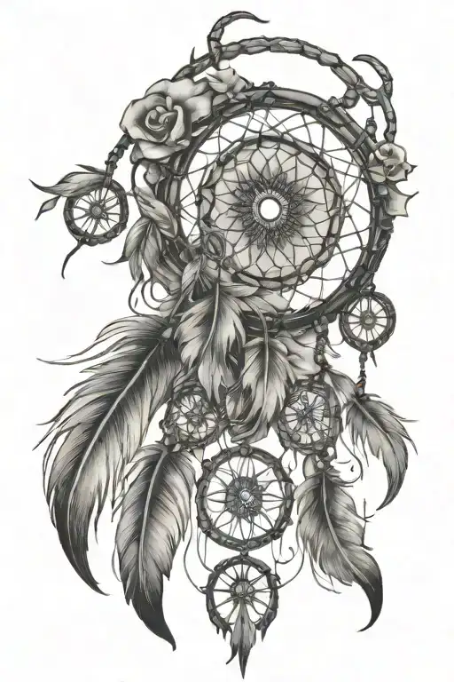 Broken Dream Catcher With A Cancer Ribbion In The Middle