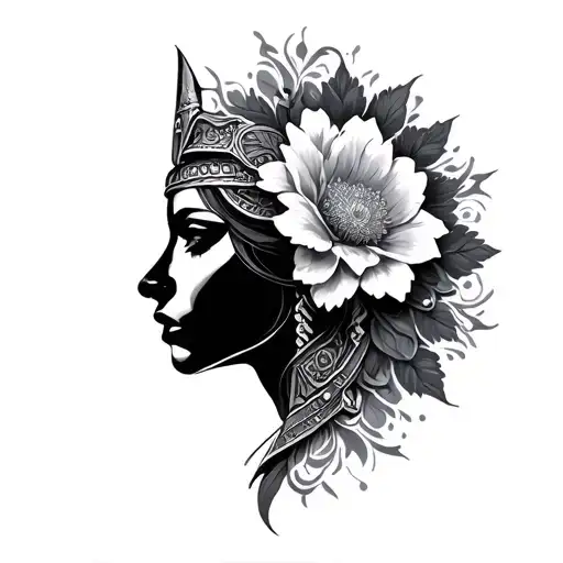 Mandala Flower Female Warrior