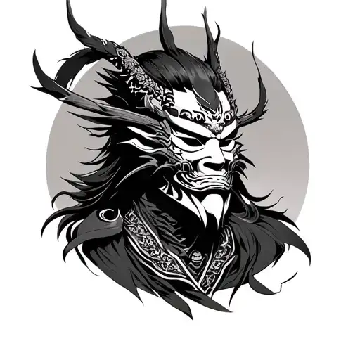 Guy With A Mask Of Japanese Mythology