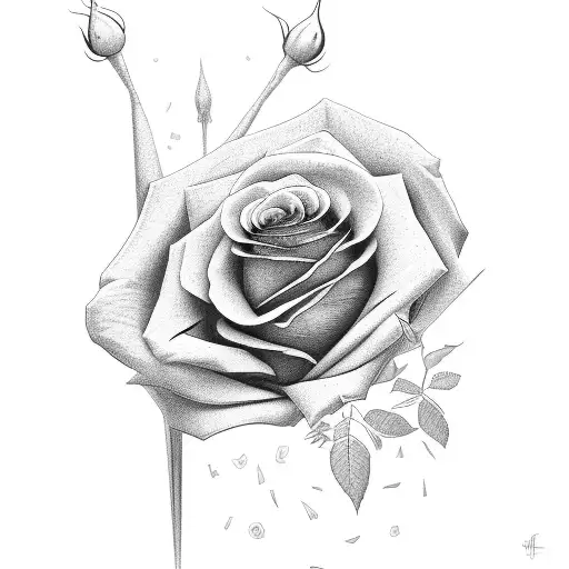 Rose And Rabbit With Rectangle Framer