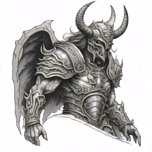 Armor Of God With Demon Around Aura Surrounding