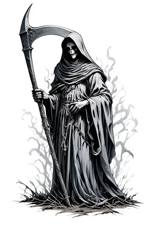 Iris Grim Reaper Holding A Scythe