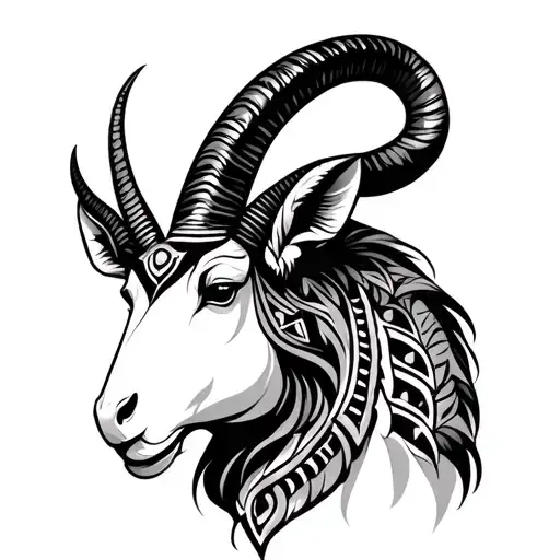 Capricorn With Polynesian Style