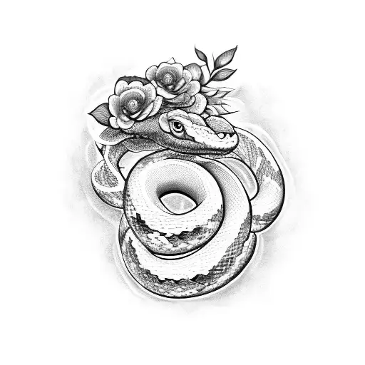 Snake With Flowers