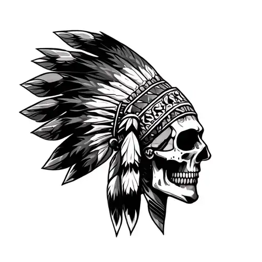 Indian Chief Skull Headress Pattern Incorporating