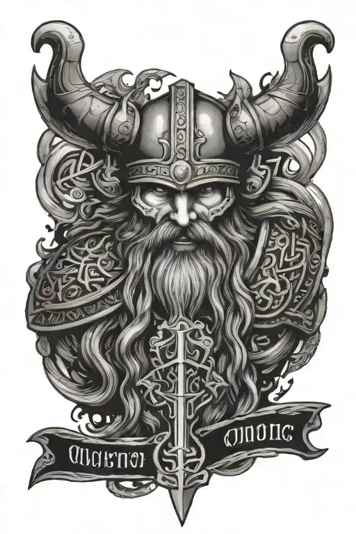 Viking Sympols With Nodric Quote