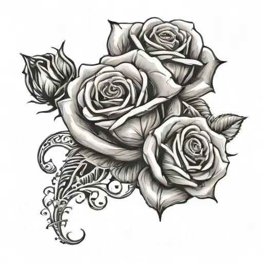 Name Brigitte With 1963-2024 With A Little Rose Vomined With Letters