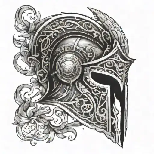 Spartan Helm Wrapped In Vines