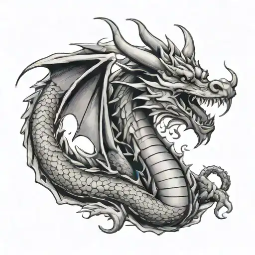 Dragon In The Tradiotional Tattoo Art Style