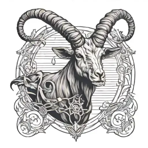 Lines Dark Satanic Goat