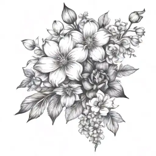 Tulip Daisy Orchid And Rose In Bouquet