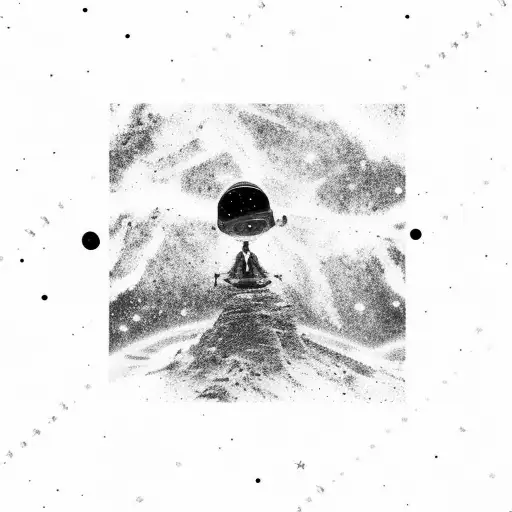 Astronaut Floating In Abstract Galaxy Towards Orion Belt