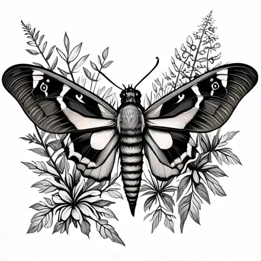 Moth With Wild Plants Sprouting