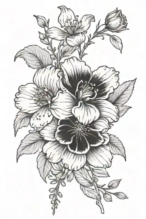 July September December Birth Flower Intertwined