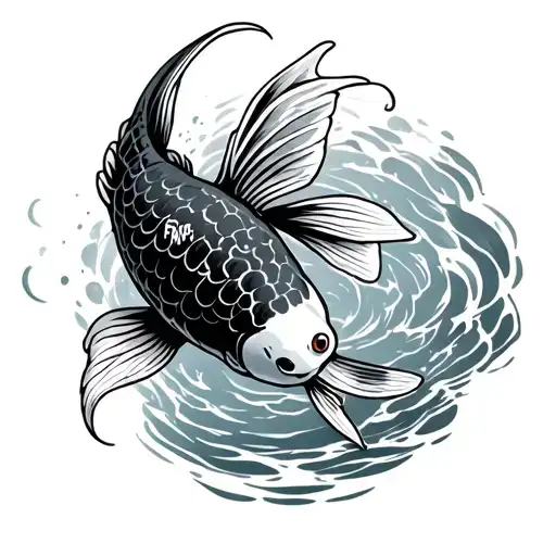 Koi Fish With The Letters Fwsp In It