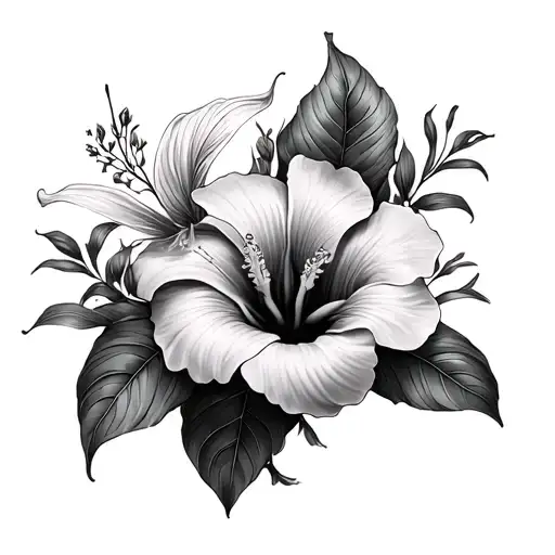 Hibiscus Flower And Peace Lily Flower Wrap Around