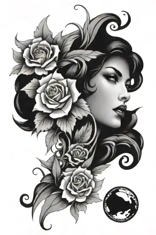 Dark Beautiful Half Sleeve Design