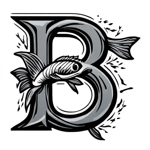 Letter B Fish Hook