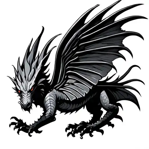 5 Cm Dragon Silhouette Fly Away Fourth Wing Inspired