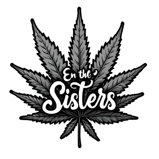 Weed Leaf Saying Sisters On The End Of It