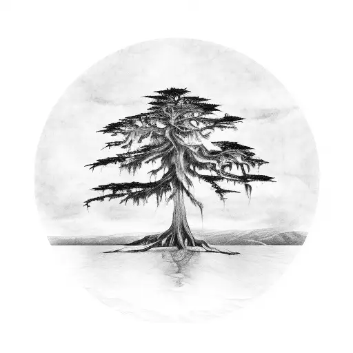 Cypress Tree Inside Of An Outline Of The State Of Louisiana